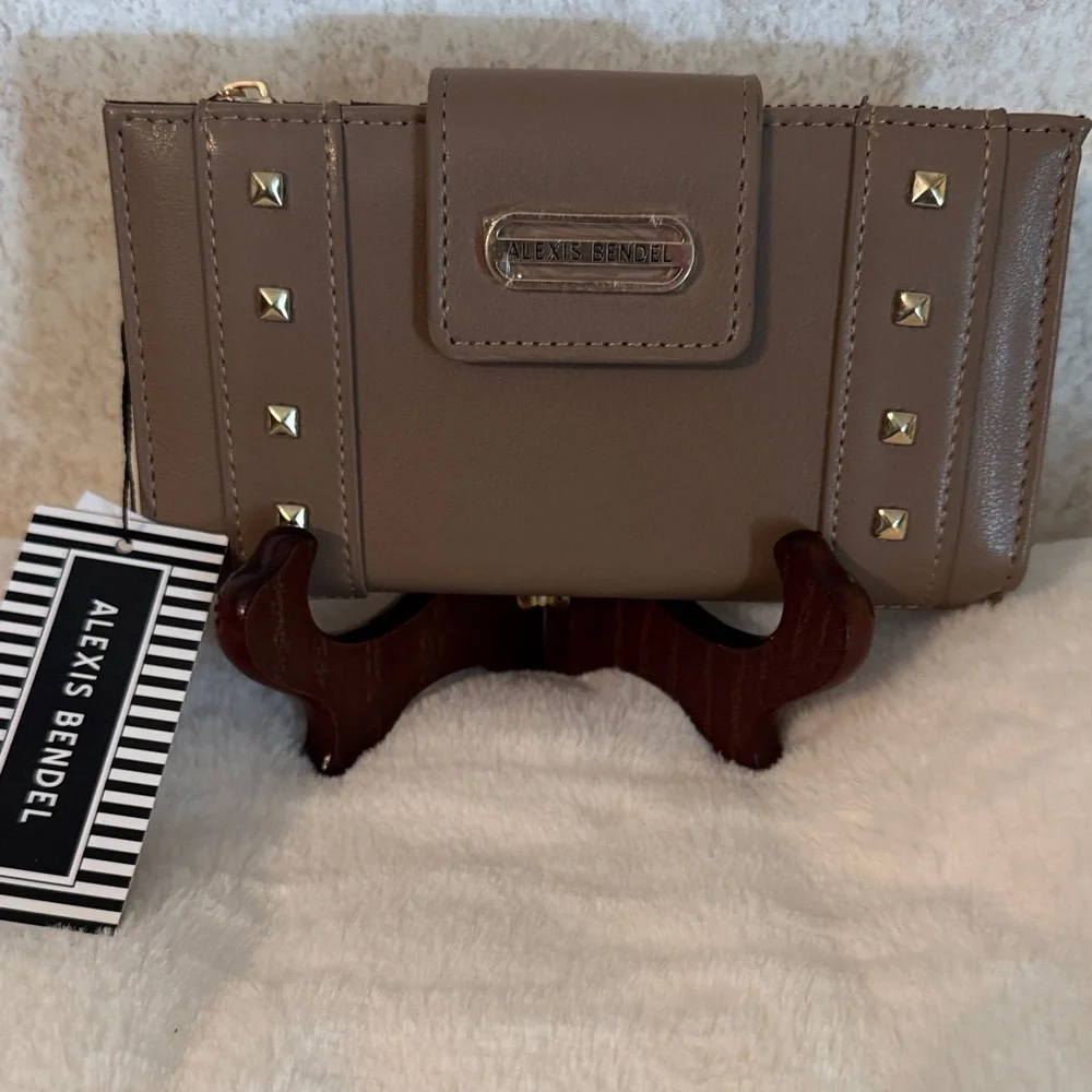 Alexis Bendel Taupe Studded Wallet